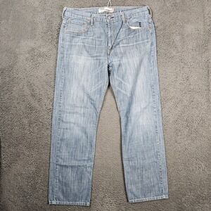 Levis 569 Mens Loose Straight Leg Jeans Light Wash Blue Denim 36x34 Baggy Skater